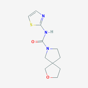 molecular formula C11H15N3O2S B6756460 N-(1,3-thiazol-2-yl)-2-oxa-7-azaspiro[4.4]nonane-7-carboxamide 