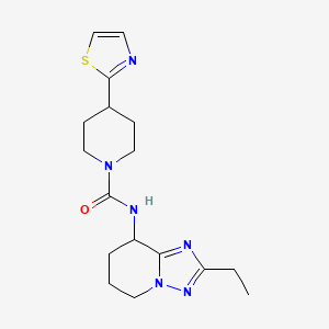molecular formula C17H24N6OS B6756465 N-(2-ethyl-5,6,7,8-tetrahydro-[1,2,4]triazolo[1,5-a]pyridin-8-yl)-4-(1,3-thiazol-2-yl)piperidine-1-carboxamide 