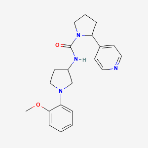 molecular formula C21H26N4O2 B6756513 N-[1-(2-methoxyphenyl)pyrrolidin-3-yl]-2-pyridin-4-ylpyrrolidine-1-carboxamide 