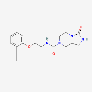 molecular formula C19H28N4O3 B6756594 N-[2-(2-tert-butylphenoxy)ethyl]-3-oxo-1,2,5,6,8,8a-hexahydroimidazo[1,5-a]pyrazine-7-carboxamide 