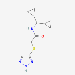 molecular formula C11H16N4OS B6756609 N-(dicyclopropylmethyl)-2-(2H-triazol-4-ylsulfanyl)acetamide 