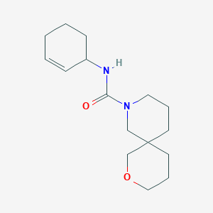molecular formula C16H26N2O2 B6756621 N-cyclohex-2-en-1-yl-2-oxa-8-azaspiro[5.5]undecane-8-carboxamide 