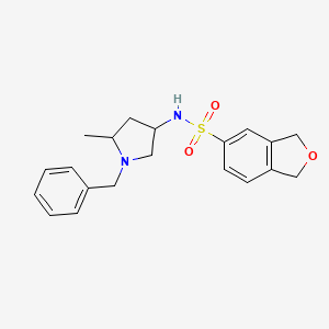 molecular formula C20H24N2O3S B6756649 N-(1-benzyl-5-methylpyrrolidin-3-yl)-1,3-dihydro-2-benzofuran-5-sulfonamide 