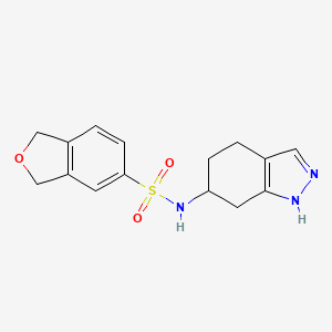 molecular formula C15H17N3O3S B6756731 N-(4,5,6,7-tetrahydro-1H-indazol-6-yl)-1,3-dihydro-2-benzofuran-5-sulfonamide 