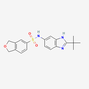 molecular formula C19H21N3O3S B6756736 N-(2-tert-butyl-3H-benzimidazol-5-yl)-1,3-dihydro-2-benzofuran-5-sulfonamide 