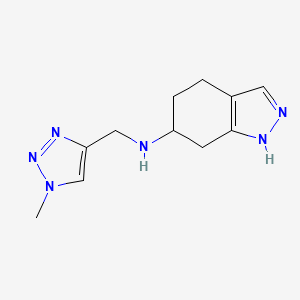 molecular formula C11H16N6 B6756738 N-[(1-methyltriazol-4-yl)methyl]-4,5,6,7-tetrahydro-1H-indazol-6-amine 