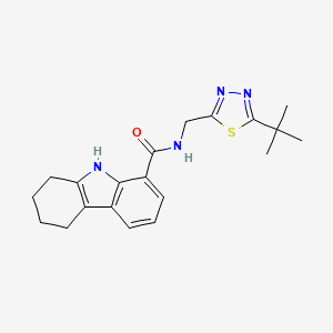molecular formula C20H24N4OS B6756760 N-[(5-tert-butyl-1,3,4-thiadiazol-2-yl)methyl]-6,7,8,9-tetrahydro-5H-carbazole-1-carboxamide 