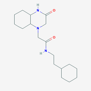 molecular formula C18H31N3O2 B6756797 N-(2-cyclohexylethyl)-2-(3-oxo-2,4,4a,5,6,7,8,8a-octahydroquinoxalin-1-yl)acetamide 