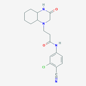 molecular formula C18H21ClN4O2 B6756805 N-(3-chloro-4-cyanophenyl)-3-(3-oxo-2,4,4a,5,6,7,8,8a-octahydroquinoxalin-1-yl)propanamide 