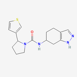 molecular formula C16H20N4OS B6756834 N-(4,5,6,7-tetrahydro-1H-indazol-6-yl)-2-thiophen-3-ylpyrrolidine-1-carboxamide 
