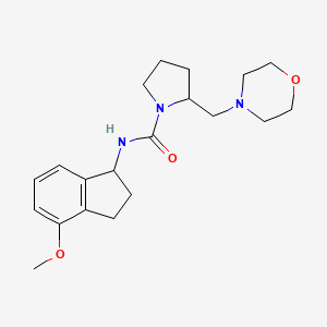 molecular formula C20H29N3O3 B6756934 N-(4-methoxy-2,3-dihydro-1H-inden-1-yl)-2-(morpholin-4-ylmethyl)pyrrolidine-1-carboxamide 