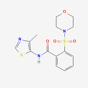 molecular formula C15H17N3O4S2 B6757089 N-(4-methyl-1,3-thiazol-5-yl)-2-morpholin-4-ylsulfonylbenzamide 