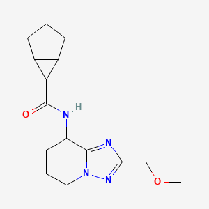 molecular formula C15H22N4O2 B6757134 N-[2-(methoxymethyl)-5,6,7,8-tetrahydro-[1,2,4]triazolo[1,5-a]pyridin-8-yl]bicyclo[3.1.0]hexane-6-carboxamide 