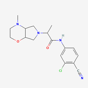 molecular formula C17H21ClN4O2 B6757157 N-(3-chloro-4-cyanophenyl)-2-(4-methyl-2,3,4a,5,7,7a-hexahydropyrrolo[3,4-b][1,4]oxazin-6-yl)propanamide 