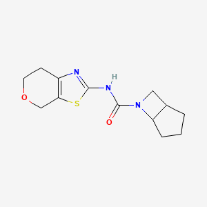 molecular formula C13H17N3O2S B6757167 N-(6,7-dihydro-4H-pyrano[4,3-d][1,3]thiazol-2-yl)-6-azabicyclo[3.2.0]heptane-6-carboxamide 