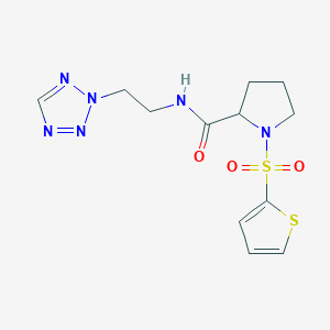 molecular formula C12H16N6O3S2 B6757178 N-[2-(tetrazol-2-yl)ethyl]-1-thiophen-2-ylsulfonylpyrrolidine-2-carboxamide 