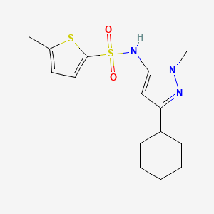 molecular formula C15H21N3O2S2 B6757337 N-(5-cyclohexyl-2-methylpyrazol-3-yl)-5-methylthiophene-2-sulfonamide 