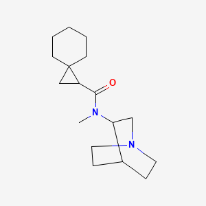 molecular formula C17H28N2O B6757369 N-(1-azabicyclo[2.2.2]octan-3-yl)-N-methylspiro[2.5]octane-2-carboxamide 