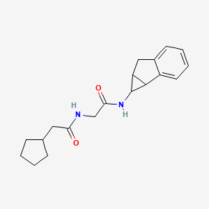 molecular formula C19H24N2O2 B6757432 N-[2-(1,1a,6,6a-tetrahydrocyclopropa[a]inden-1-ylamino)-2-oxoethyl]-2-cyclopentylacetamide 