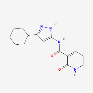 molecular formula C16H20N4O2 B6757443 N-(5-cyclohexyl-2-methylpyrazol-3-yl)-2-oxo-1H-pyridine-3-carboxamide 