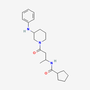 molecular formula C21H31N3O2 B6757467 N-[4-(3-anilinopiperidin-1-yl)-4-oxobutan-2-yl]cyclopentanecarboxamide 