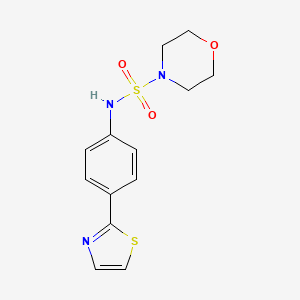 molecular formula C13H15N3O3S2 B6757516 N-[4-(1,3-thiazol-2-yl)phenyl]morpholine-4-sulfonamide 