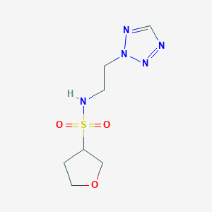 molecular formula C7H13N5O3S B6757538 N-[2-(tetrazol-2-yl)ethyl]oxolane-3-sulfonamide 
