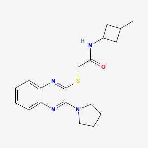 molecular formula C19H24N4OS B6757649 N-(3-methylcyclobutyl)-2-(3-pyrrolidin-1-ylquinoxalin-2-yl)sulfanylacetamide 