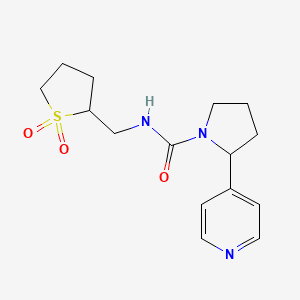 molecular formula C15H21N3O3S B6757679 N-[(1,1-dioxothiolan-2-yl)methyl]-2-pyridin-4-ylpyrrolidine-1-carboxamide 