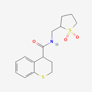 molecular formula C15H19NO3S2 B6757736 N-[(1,1-dioxothiolan-2-yl)methyl]-3,4-dihydro-2H-thiochromene-4-carboxamide 