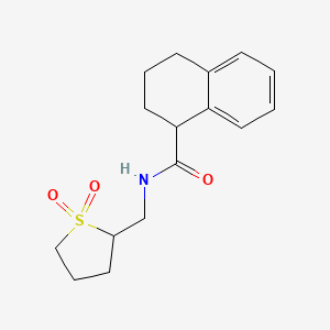 molecular formula C16H21NO3S B6757744 N-[(1,1-dioxothiolan-2-yl)methyl]-1,2,3,4-tetrahydronaphthalene-1-carboxamide 