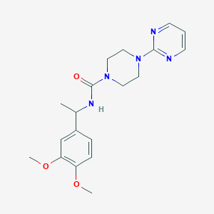 molecular formula C19H25N5O3 B6757846 N-[1-(3,4-dimethoxyphenyl)ethyl]-4-pyrimidin-2-ylpiperazine-1-carboxamide 