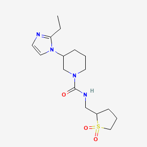 molecular formula C16H26N4O3S B6757888 N-[(1,1-dioxothiolan-2-yl)methyl]-3-(2-ethylimidazol-1-yl)piperidine-1-carboxamide 