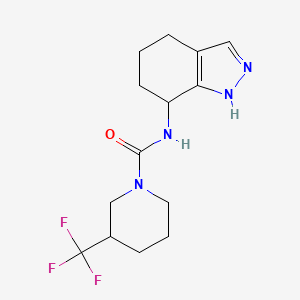 molecular formula C14H19F3N4O B6757896 N-(4,5,6,7-tetrahydro-1H-indazol-7-yl)-3-(trifluoromethyl)piperidine-1-carboxamide 