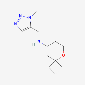 molecular formula C12H20N4O B6757922 N-[(3-methyltriazol-4-yl)methyl]-5-oxaspiro[3.5]nonan-8-amine 