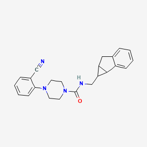 molecular formula C23H24N4O B6757933 N-(1,1a,6,6a-tetrahydrocyclopropa[a]inden-1-ylmethyl)-4-(2-cyanophenyl)piperazine-1-carboxamide 