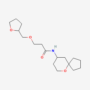 molecular formula C17H29NO4 B6757953 N-(6-oxaspiro[4.5]decan-9-yl)-3-(oxolan-2-ylmethoxy)propanamide 