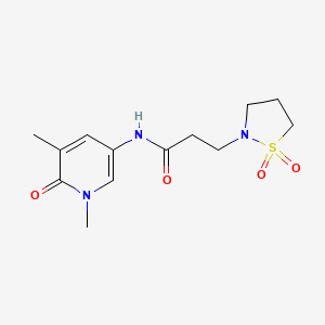 molecular formula C13H19N3O4S B6757990 N-(1,5-dimethyl-6-oxopyridin-3-yl)-3-(1,1-dioxo-1,2-thiazolidin-2-yl)propanamide 