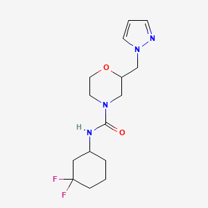 molecular formula C15H22F2N4O2 B6758189 N-(3,3-difluorocyclohexyl)-2-(pyrazol-1-ylmethyl)morpholine-4-carboxamide 