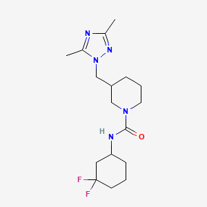molecular formula C17H27F2N5O B6758195 N-(3,3-difluorocyclohexyl)-3-[(3,5-dimethyl-1,2,4-triazol-1-yl)methyl]piperidine-1-carboxamide 
