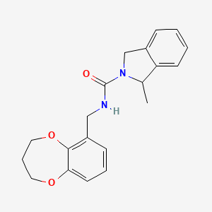 molecular formula C20H22N2O3 B6758365 N-(3,4-dihydro-2H-1,5-benzodioxepin-6-ylmethyl)-1-methyl-1,3-dihydroisoindole-2-carboxamide 