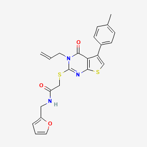 molecular formula C23H21N3O3S2 B6758385 N-(furan-2-ylmethyl)-2-[5-(4-methylphenyl)-4-oxo-3-prop-2-enylthieno[2,3-d]pyrimidin-2-yl]sulfanylacetamide 