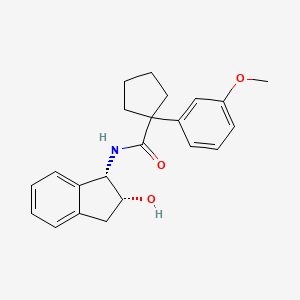 molecular formula C22H25NO3 B6758411 N-[(1S,2R)-2-hydroxy-2,3-dihydro-1H-inden-1-yl]-1-(3-methoxyphenyl)cyclopentane-1-carboxamide 