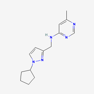 molecular formula C14H19N5 B6758421 N-[(1-cyclopentylpyrazol-3-yl)methyl]-6-methylpyrimidin-4-amine 