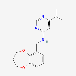 molecular formula C17H21N3O2 B6758424 N-(3,4-dihydro-2H-1,5-benzodioxepin-6-ylmethyl)-6-propan-2-ylpyrimidin-4-amine 