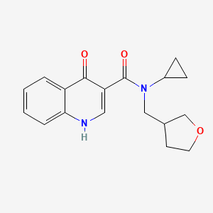 molecular formula C18H20N2O3 B6758470 N-cyclopropyl-4-oxo-N-(oxolan-3-ylmethyl)-1H-quinoline-3-carboxamide 
