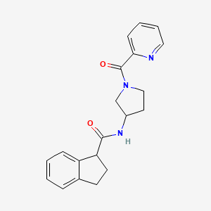 molecular formula C20H21N3O2 B6758563 N-[1-(pyridine-2-carbonyl)pyrrolidin-3-yl]-2,3-dihydro-1H-indene-1-carboxamide 