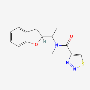 molecular formula C14H15N3O2S B6758577 N-[1-(2,3-dihydro-1-benzofuran-2-yl)ethyl]-N-methylthiadiazole-4-carboxamide 