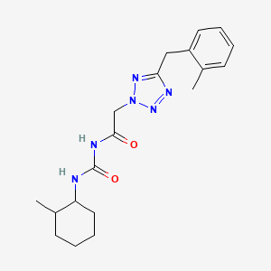 molecular formula C19H26N6O2 B6758590 N-[(2-methylcyclohexyl)carbamoyl]-2-[5-[(2-methylphenyl)methyl]tetrazol-2-yl]acetamide 