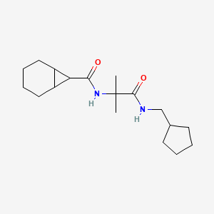 molecular formula C18H30N2O2 B6758591 N-[1-(cyclopentylmethylamino)-2-methyl-1-oxopropan-2-yl]bicyclo[4.1.0]heptane-7-carboxamide 